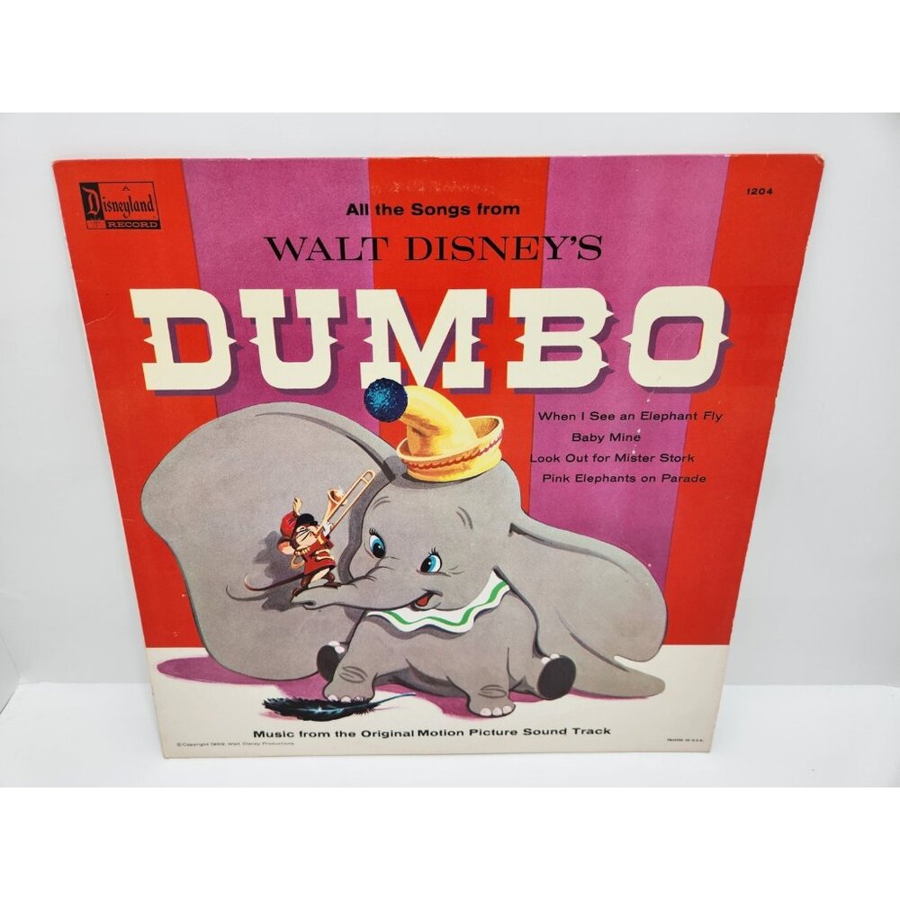 Walt Disney's Dumbo Original Motion Picture Soundtrack‎ Vinyl LP Record